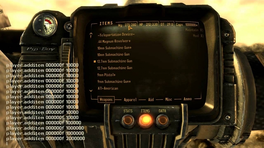 Fallout New Vegas Codes